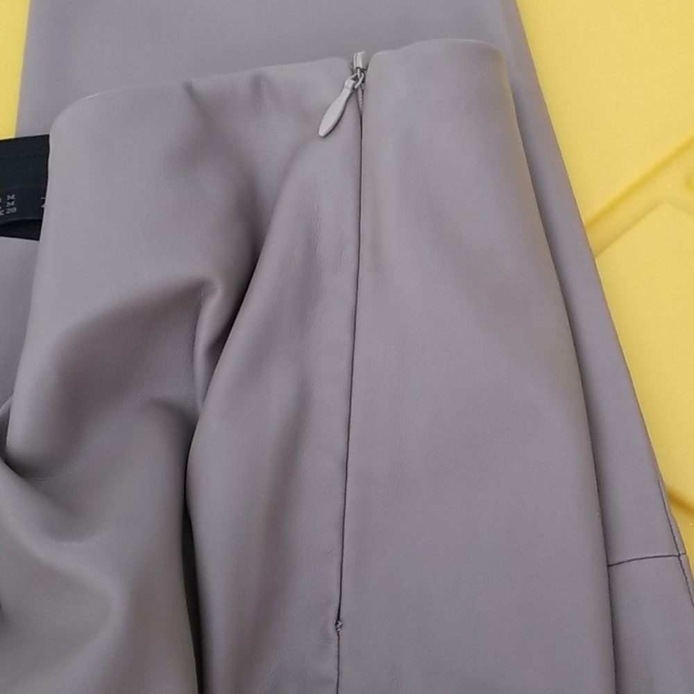 ZARA // faux leather leggings tan mink grey - Picture 15 of 16